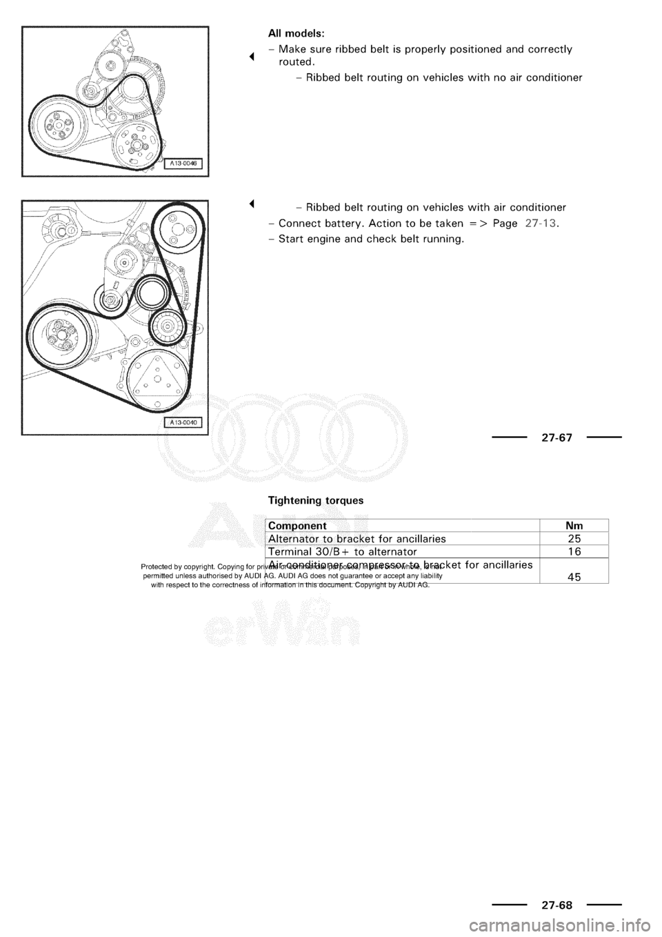 AUDI A3 1998 8L / 1.G Electrical System Workshop Manual 