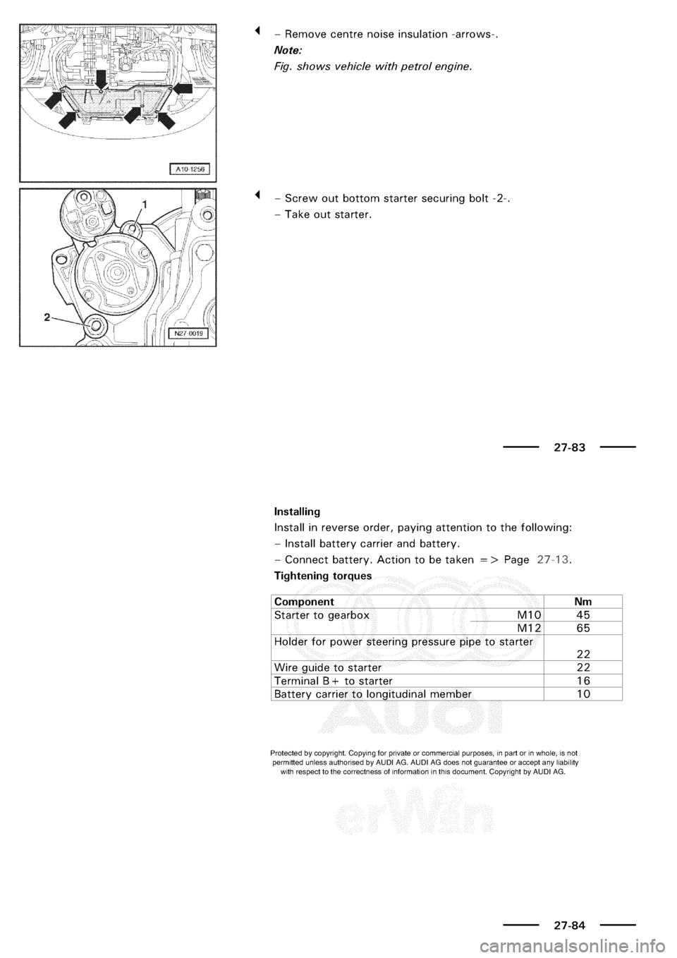 AUDI A3 1998 8L / 1.G Electrical System Workshop Manual 