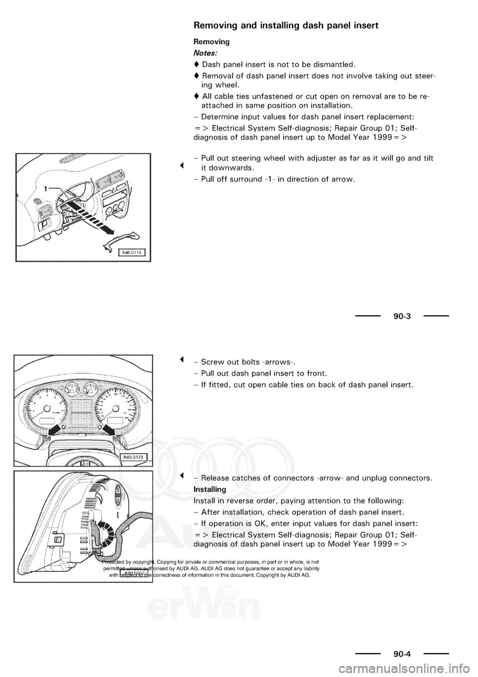 AUDI A3 1998 8L / 1.G Electrical System Workshop Manual 