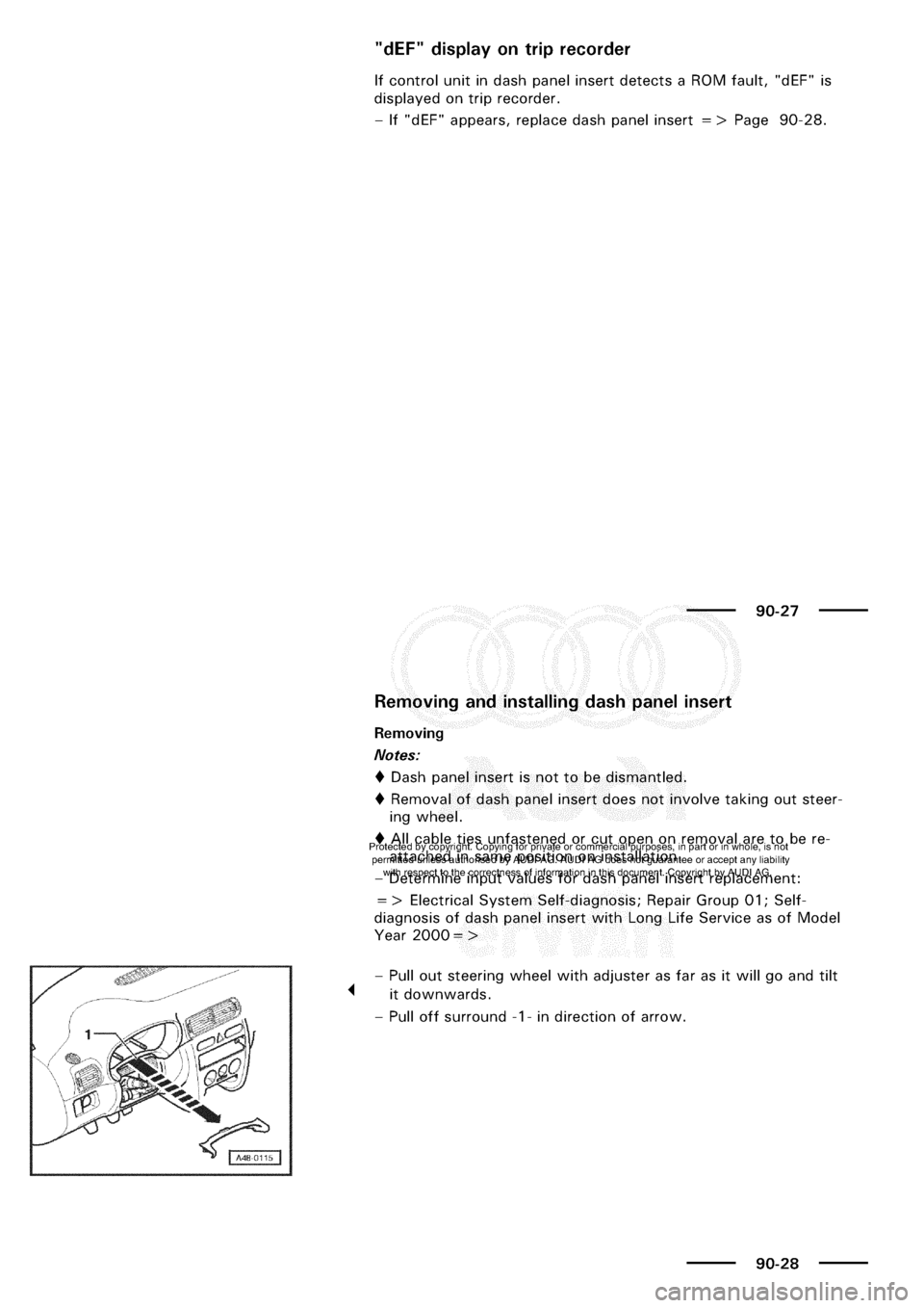 AUDI A3 1998 8L / 1.G Electrical System Workshop Manual 