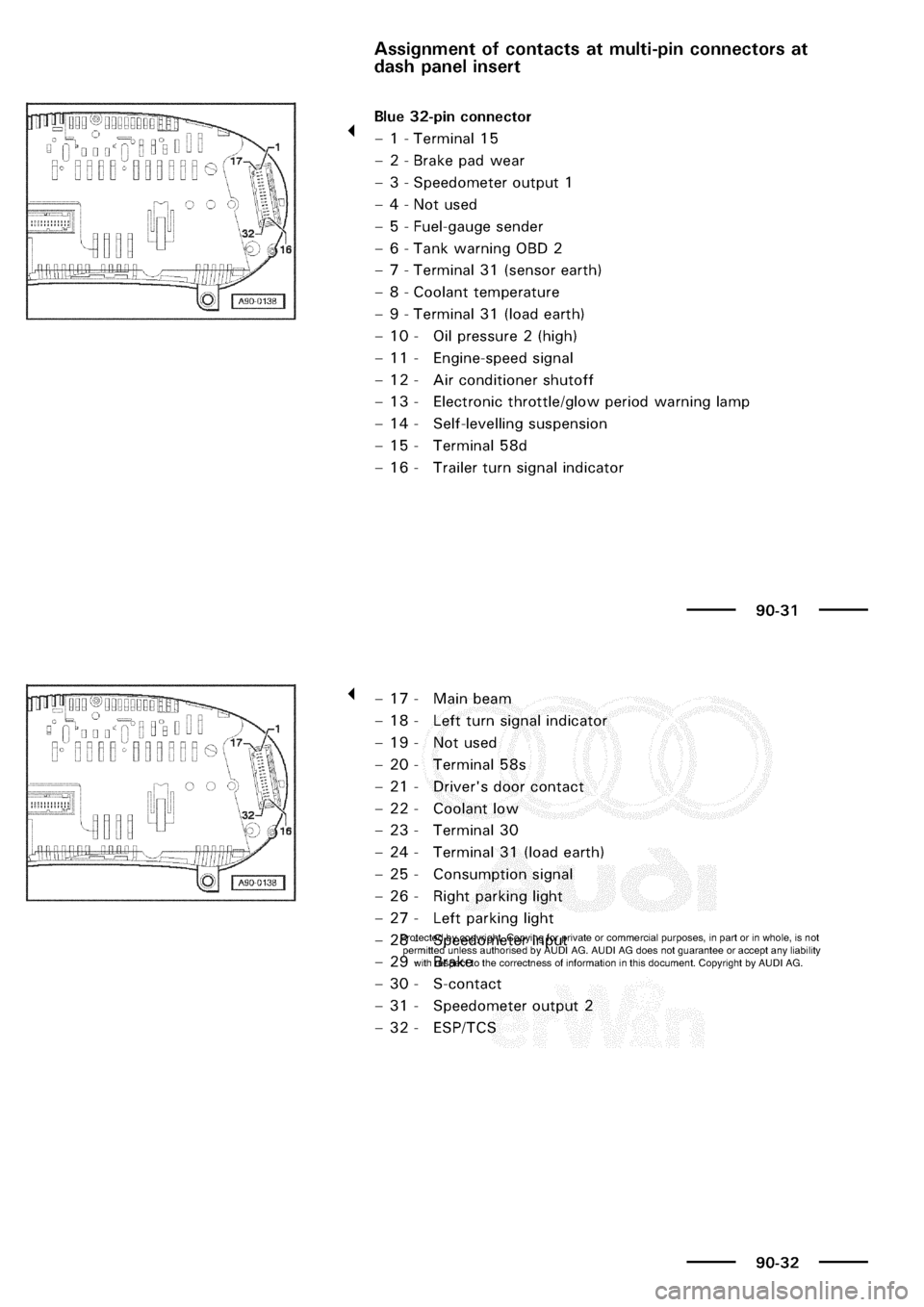 AUDI A3 2003 8L / 1.G Electrical System Workshop Manual 