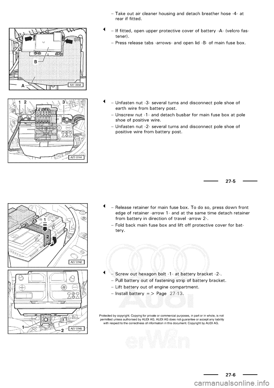 AUDI A3 1998 8L / 1.G Electrical System Workshop Manual 