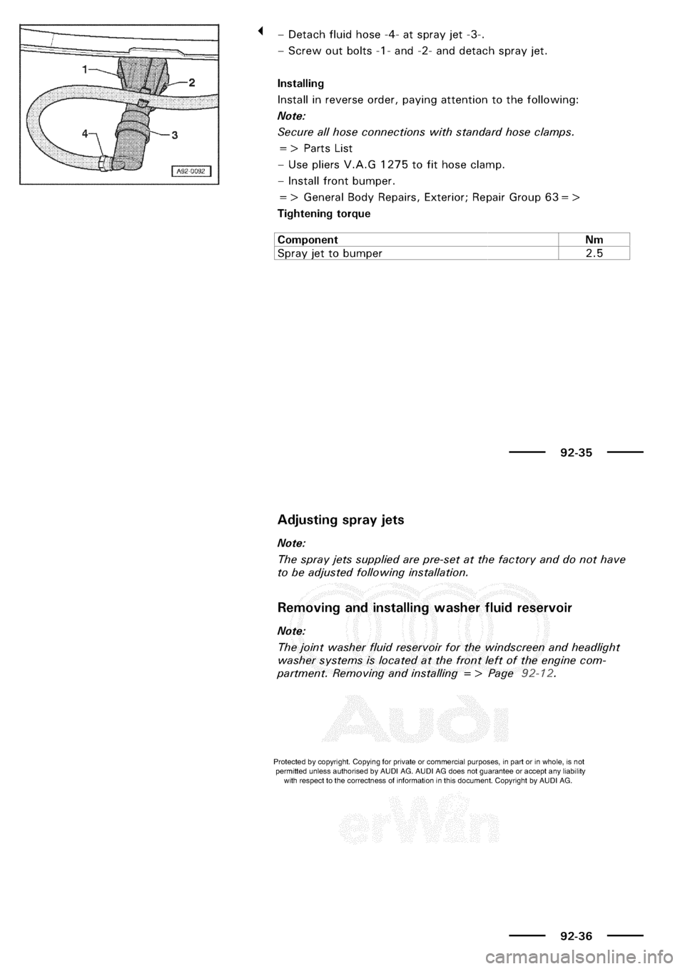 AUDI A3 1998 8L / 1.G Electrical System Workshop Manual 