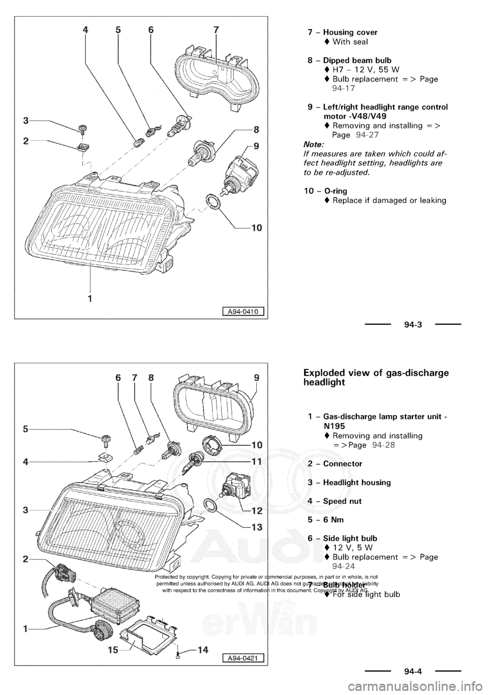AUDI A3 1998 8L / 1.G Electrical System Workshop Manual 