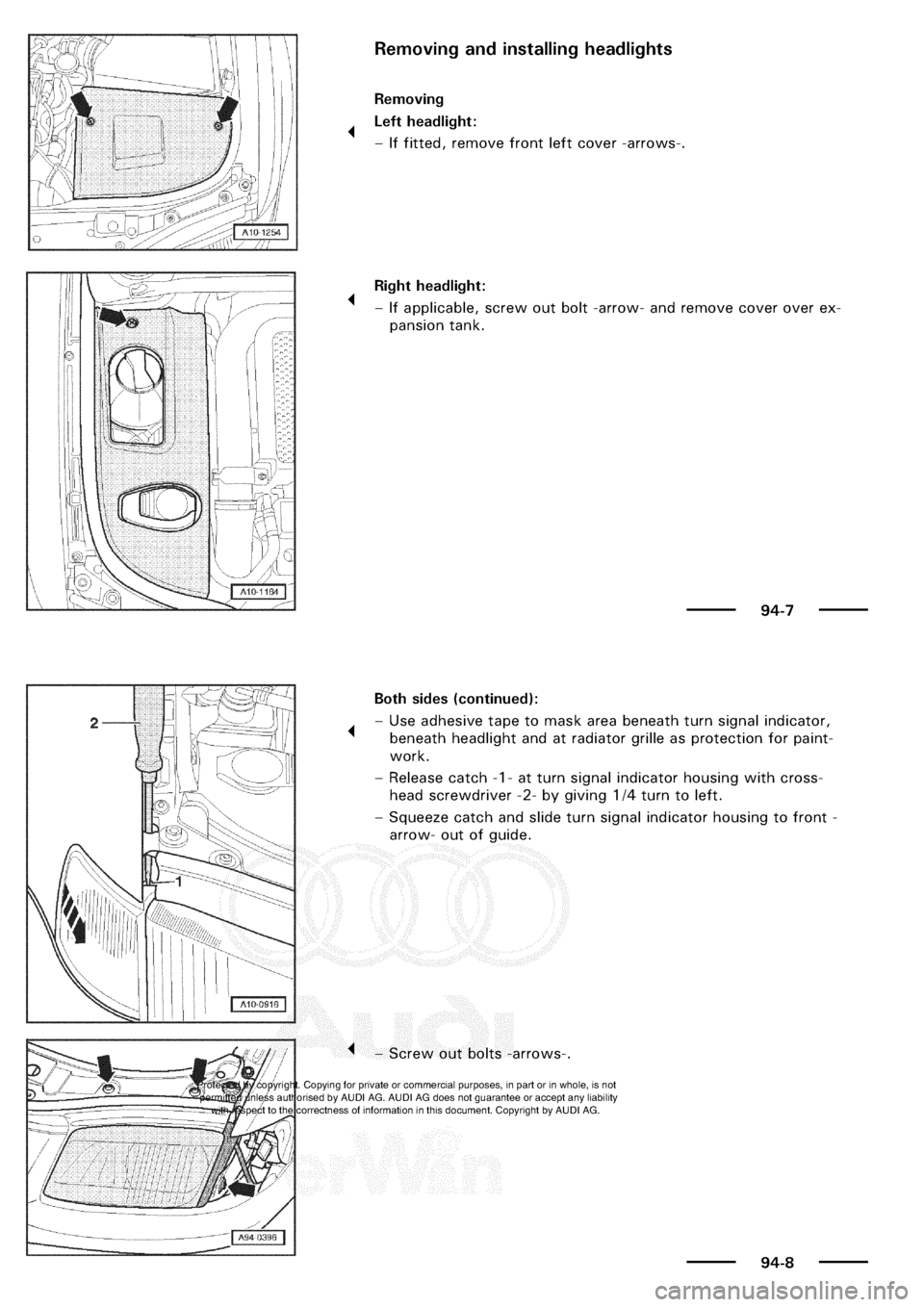 AUDI A3 1998 8L / 1.G Electrical System Workshop Manual 