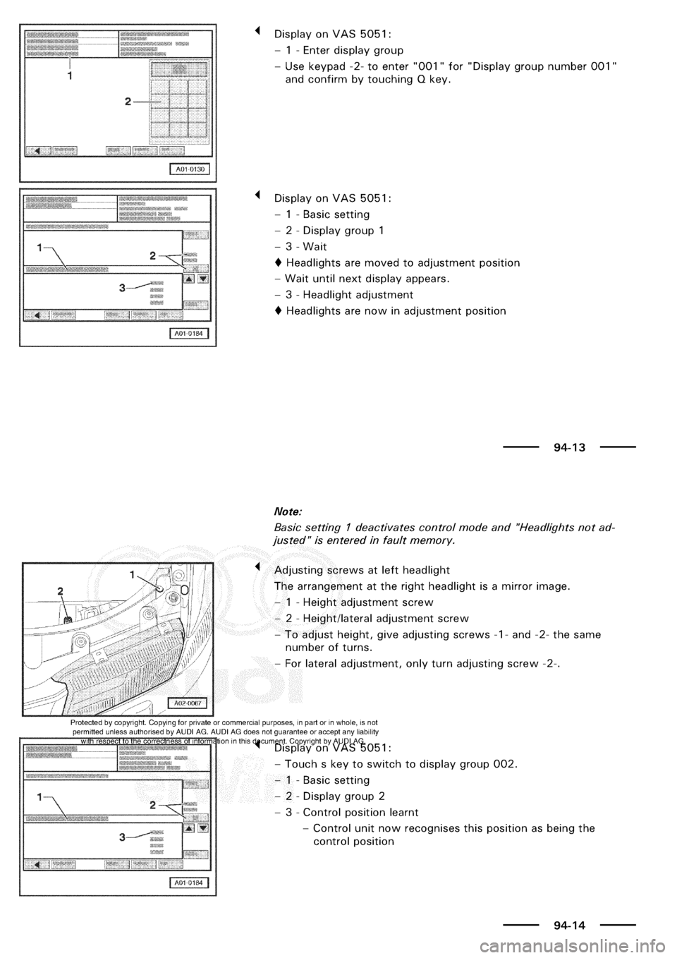 AUDI A3 1998 8L / 1.G Electrical System Workshop Manual 