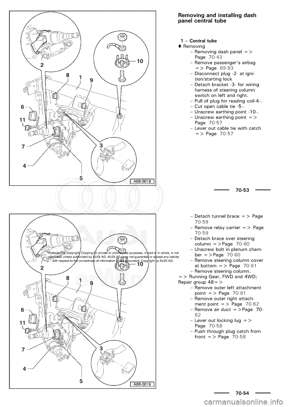 AUDI A3 1997 8L / 1.G General Body Assembly Interior Workshop Manual 