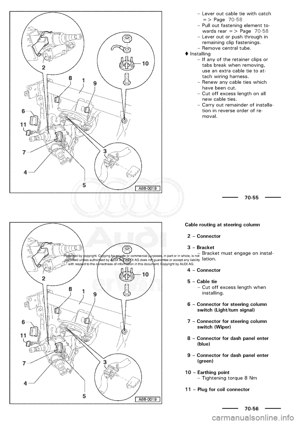 AUDI A3 1997 8L / 1.G General Body Assembly Interior Workshop Manual 