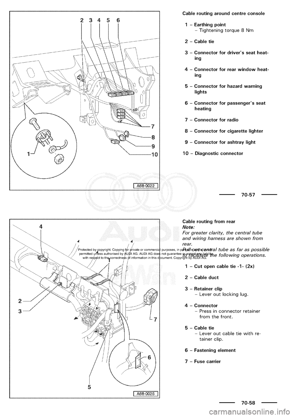 AUDI A3 1997 8L / 1.G General Body Assembly Interior Workshop Manual 