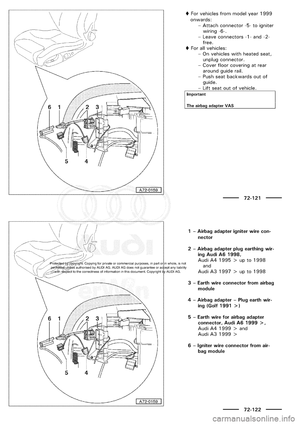 AUDI A3 1997 8L / 1.G General Body Assembly Interior Workshop Manual 