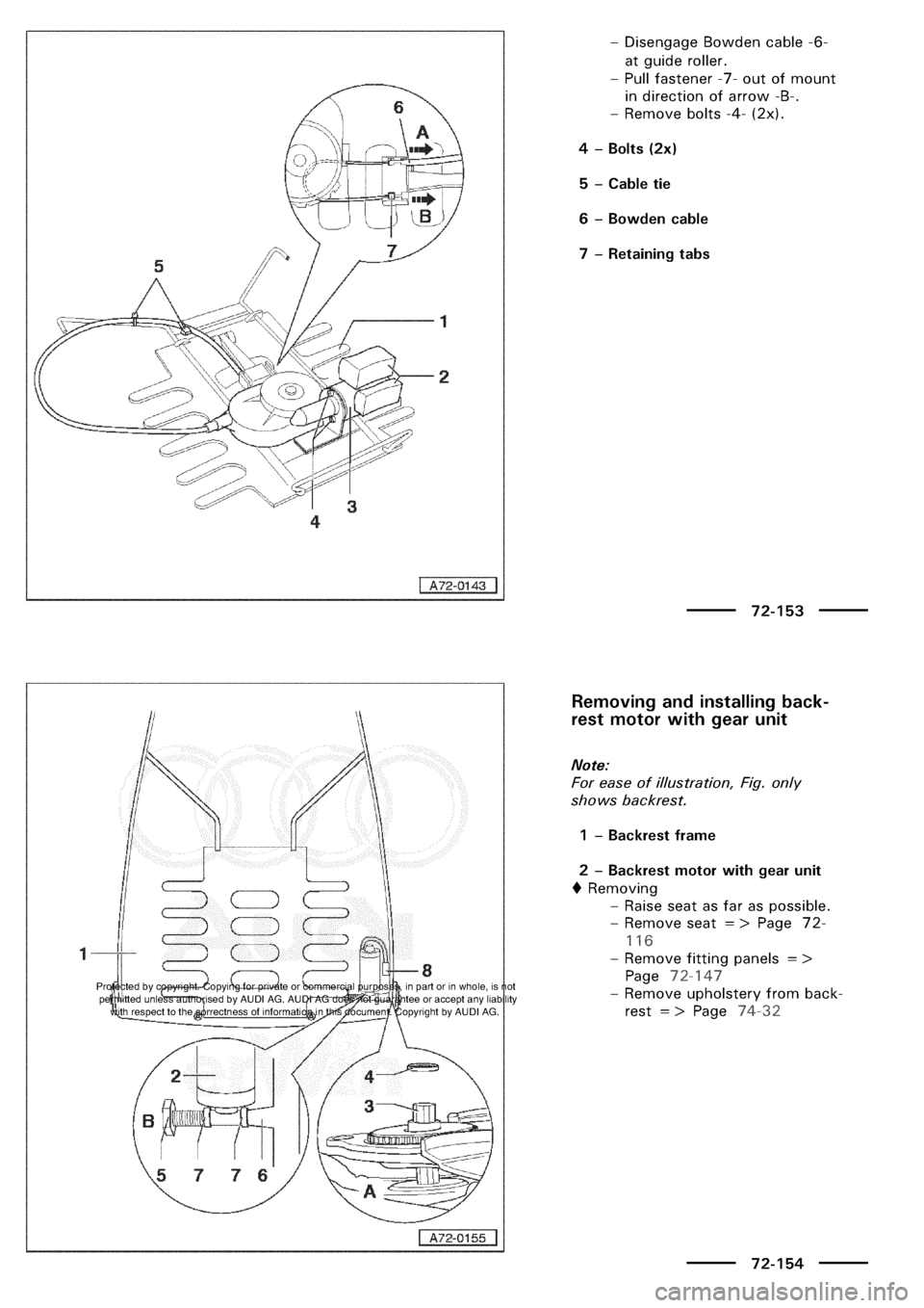 AUDI A3 1997 8L / 1.G General Body Assembly Interior Workshop Manual 
