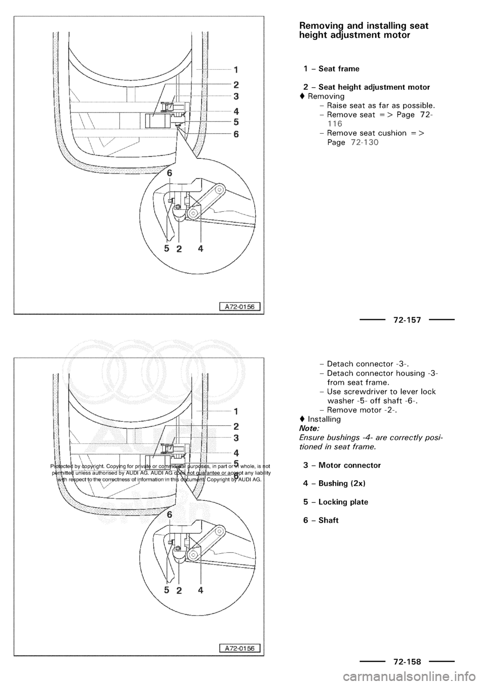 AUDI A3 1997 8L / 1.G General Body Assembly Interior Workshop Manual 