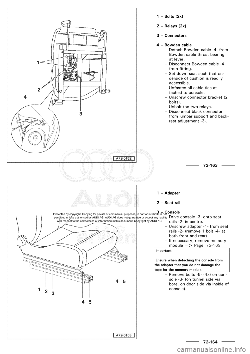 AUDI A3 1997 8L / 1.G General Body Assembly Interior Workshop Manual 