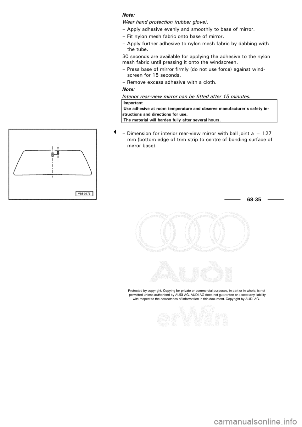 AUDI A3 1997 8L / 1.G General Body Assembly Interior Workshop Manual 