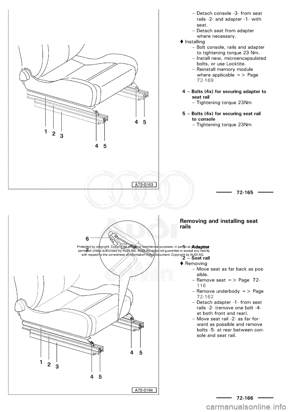 AUDI A3 1997 8L / 1.G General Body Assembly Interior Workshop Manual 