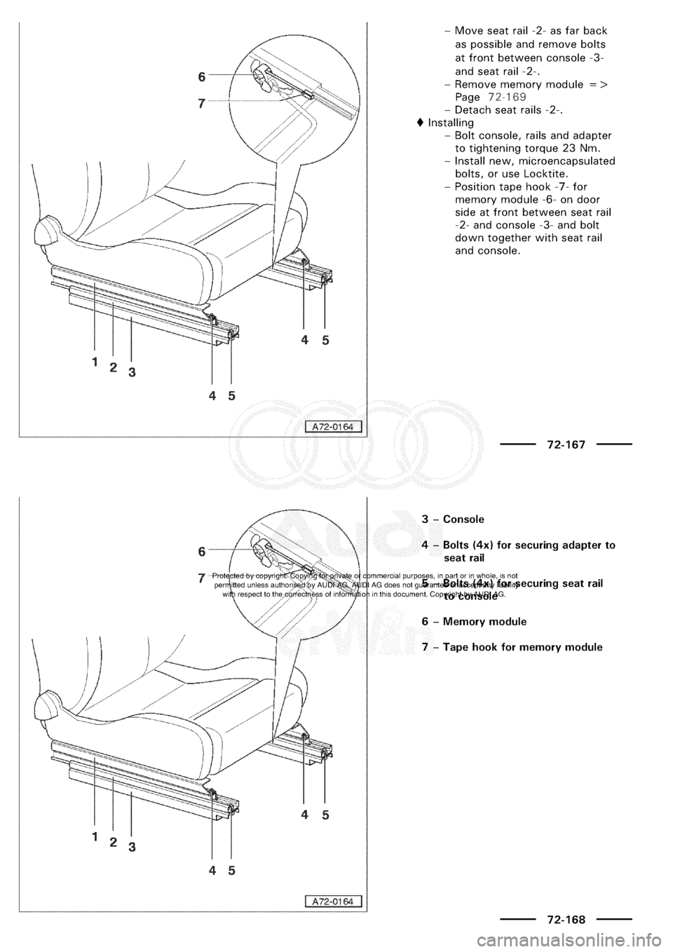 AUDI A3 1997 8L / 1.G General Body Assembly Interior Workshop Manual 