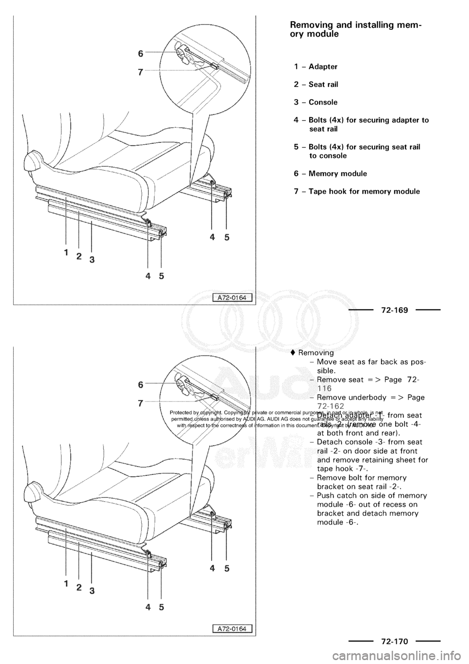 AUDI A3 1997 8L / 1.G General Body Assembly Interior Workshop Manual 