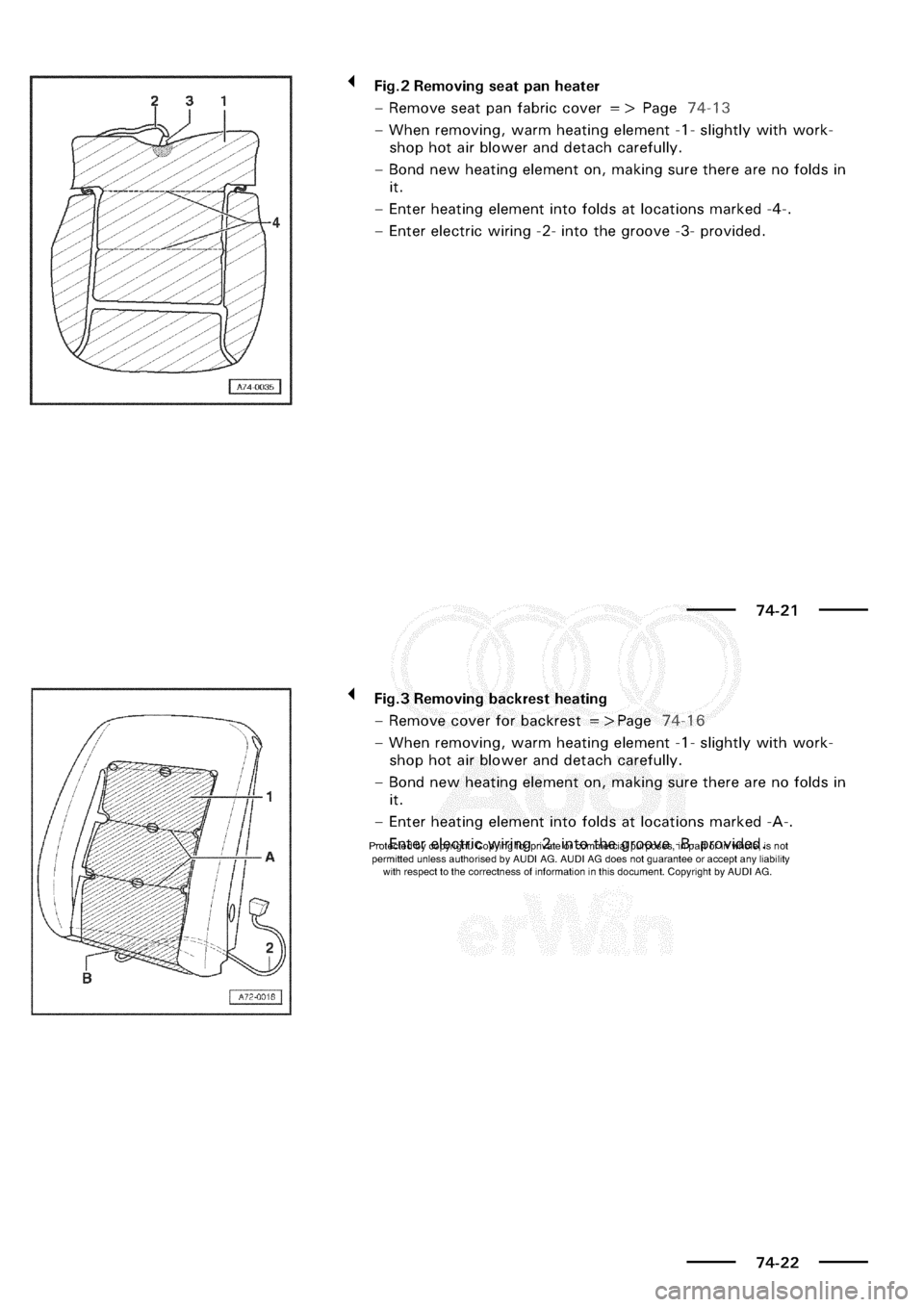 AUDI A3 1997 8L / 1.G General Body Assembly Interior Workshop Manual 