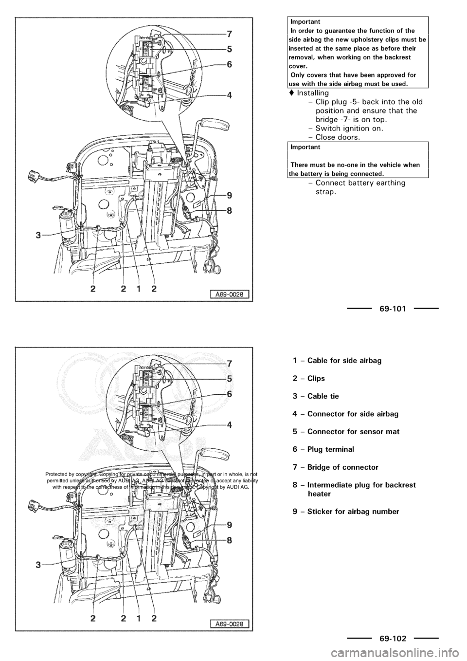 AUDI A3 1997 8L / 1.G General Body Assembly Interior Workshop Manual 