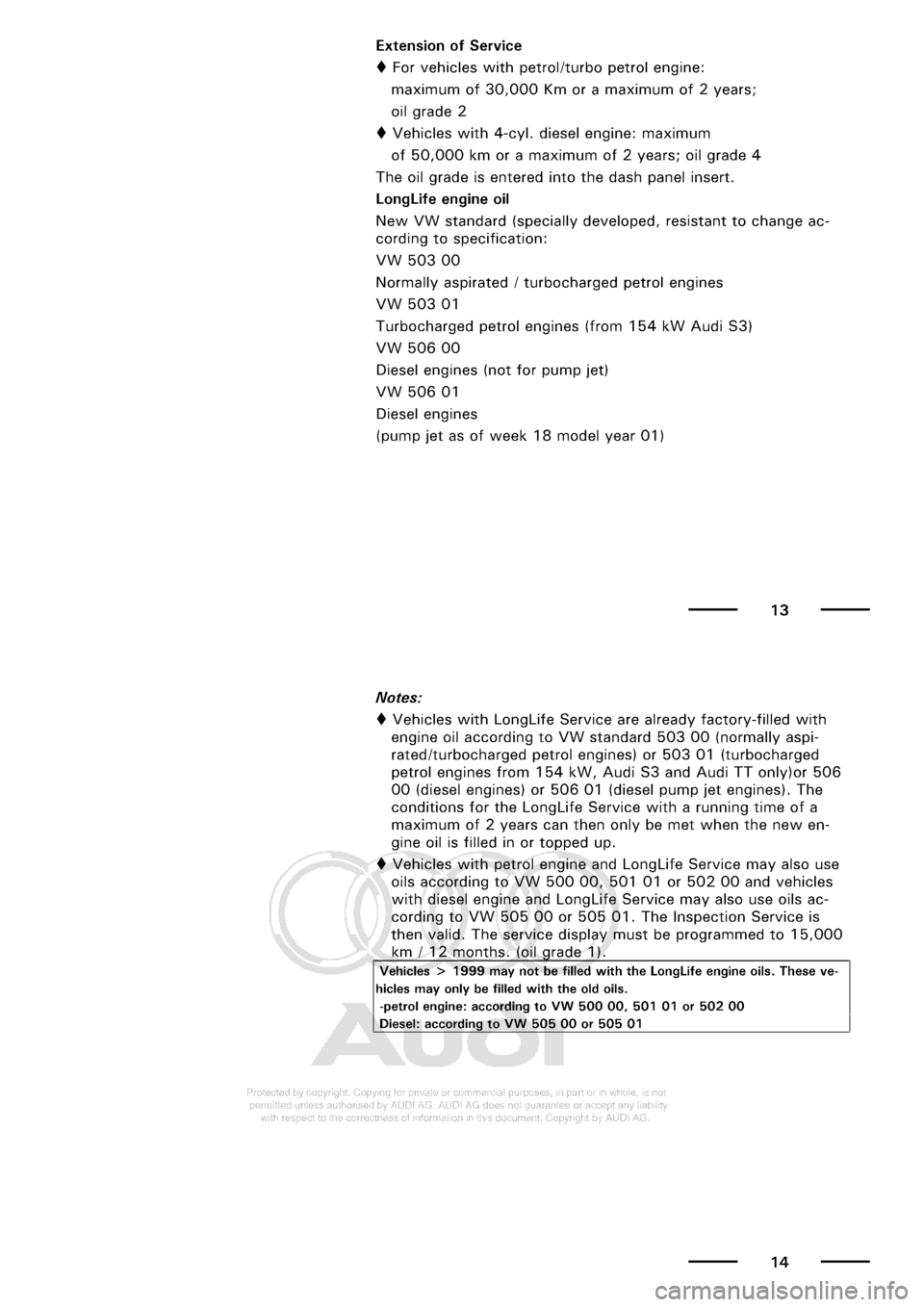 AUDI A3 2001 8L / 1.G Maintenance Workshop Manual 