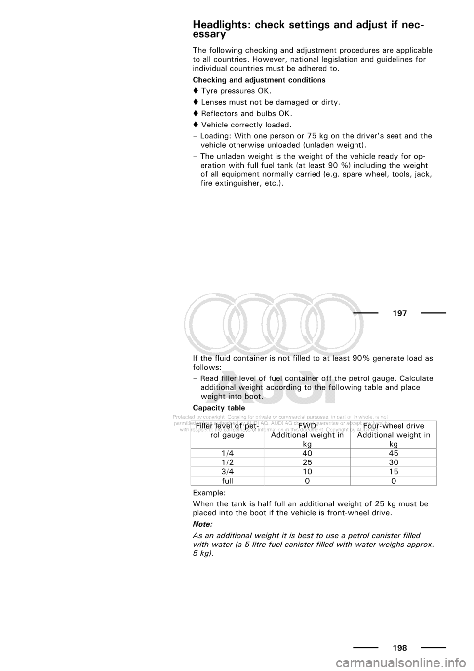 AUDI A3 2001 8L / 1.G Maintenance Workshop Manual 
