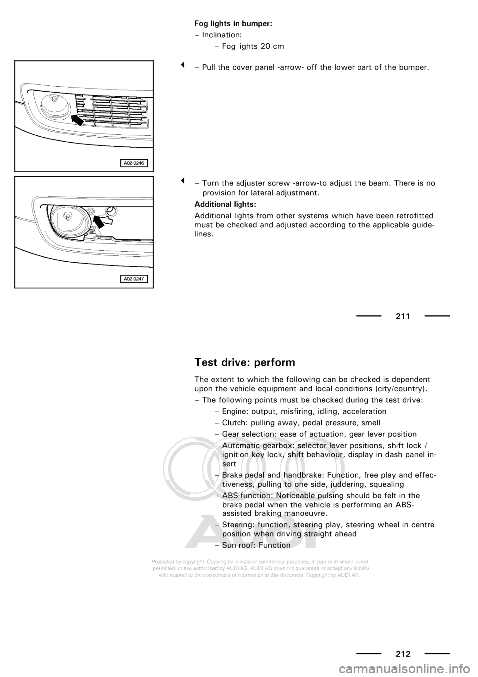 AUDI A3 2001 8L / 1.G Maintenance Workshop Manual 