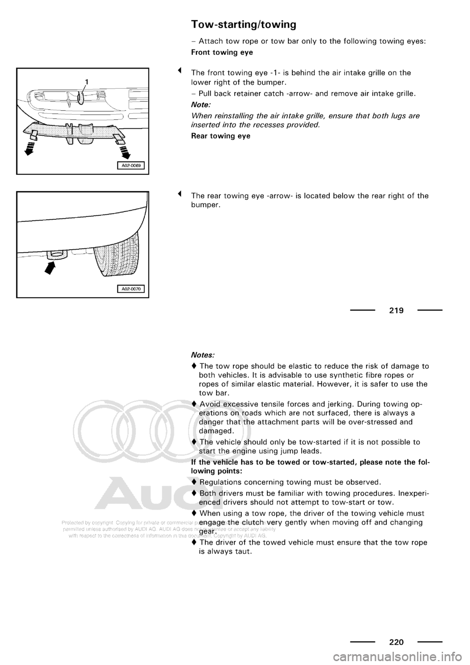 AUDI A3 2001 8L / 1.G Maintenance Workshop Manual 
