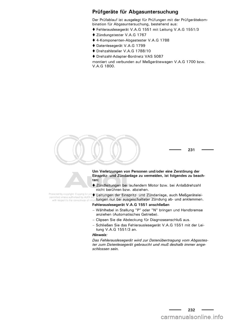 AUDI A3 2001 8L / 1.G Maintenance Workshop Manual 
