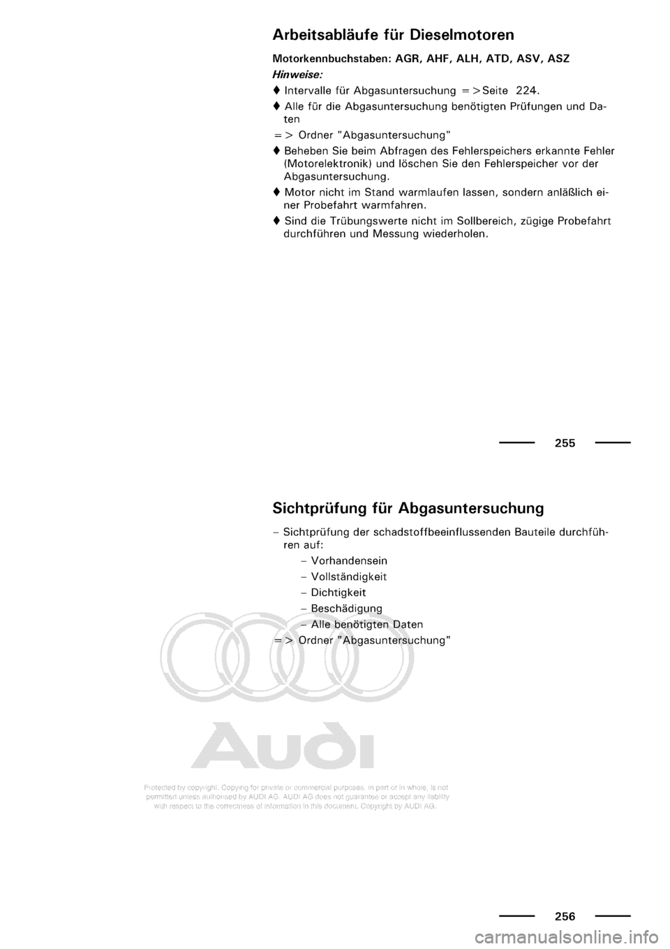 AUDI A3 2001 8L / 1.G Maintenance Workshop Manual 