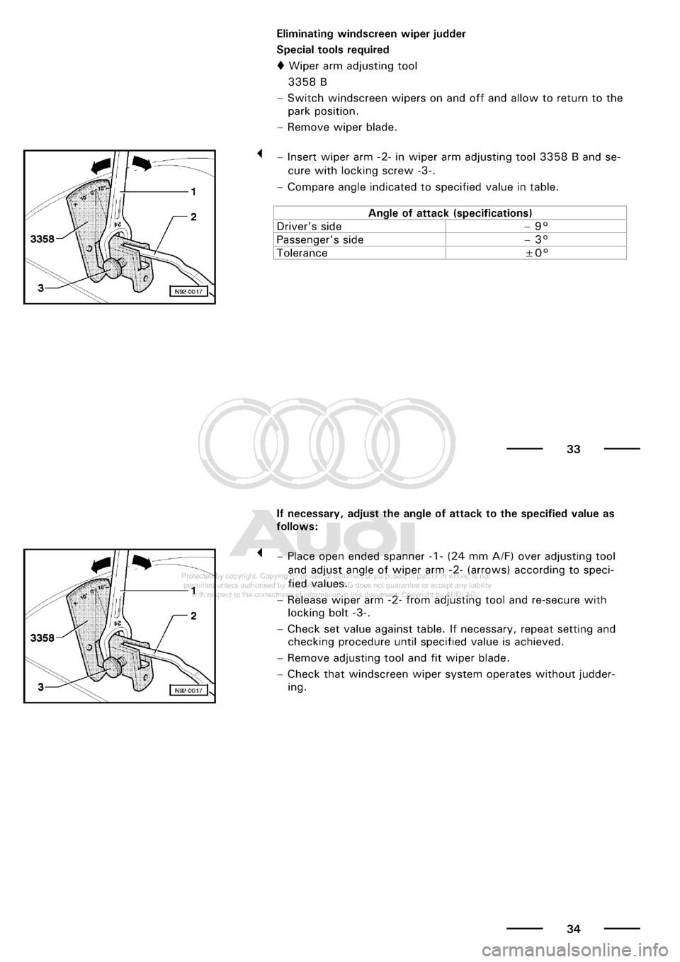 AUDI A3 2001 8L / 1.G Maintenance Workshop Manual 