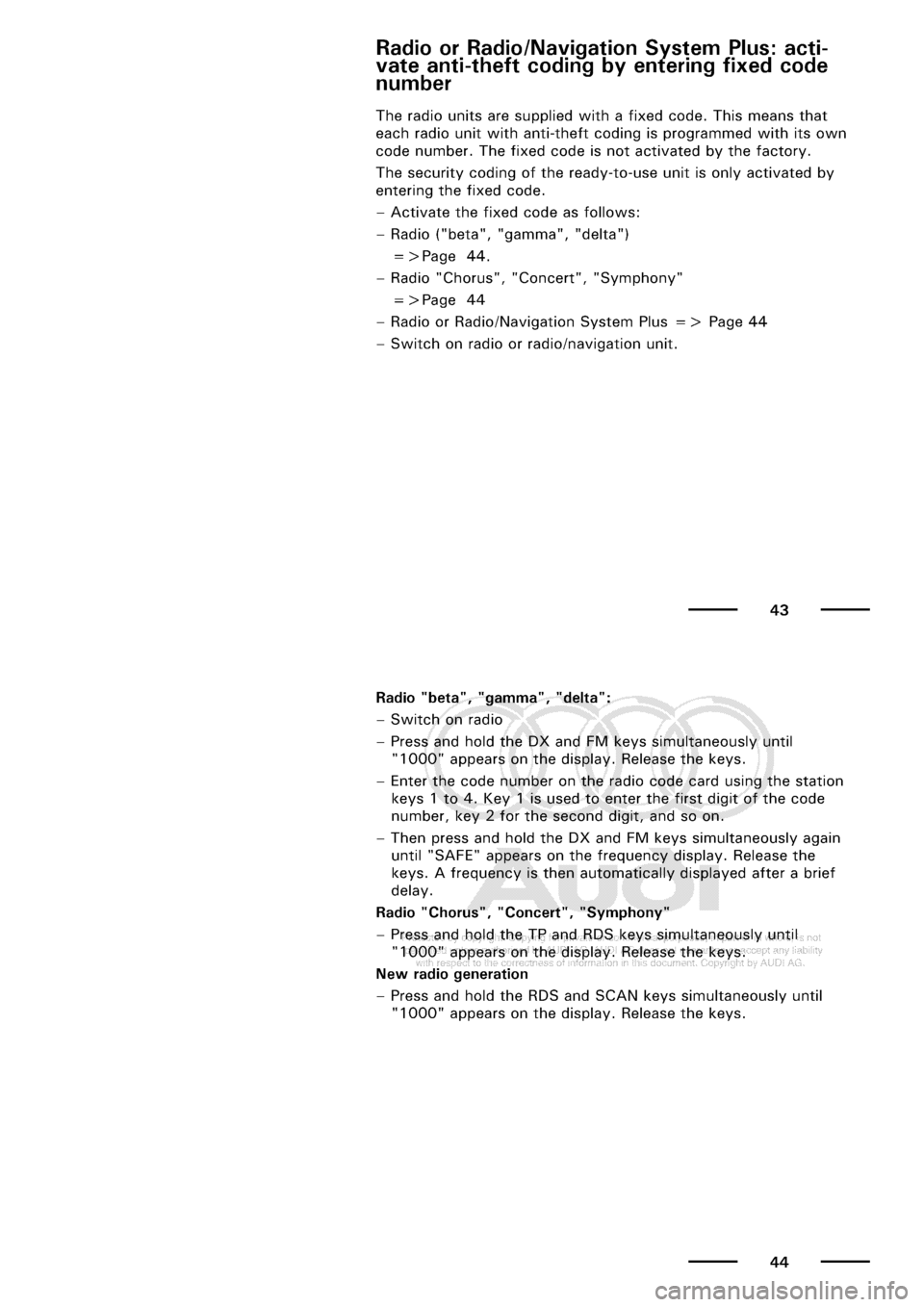 AUDI A3 2001 8L / 1.G Maintenance Workshop Manual 