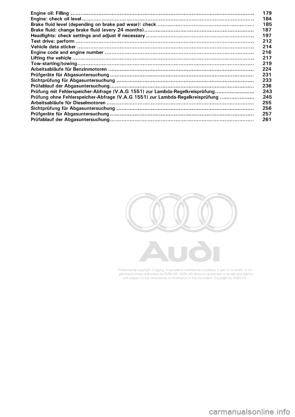 AUDI A3 2001 8L / 1.G Maintenance Workshop Manual 