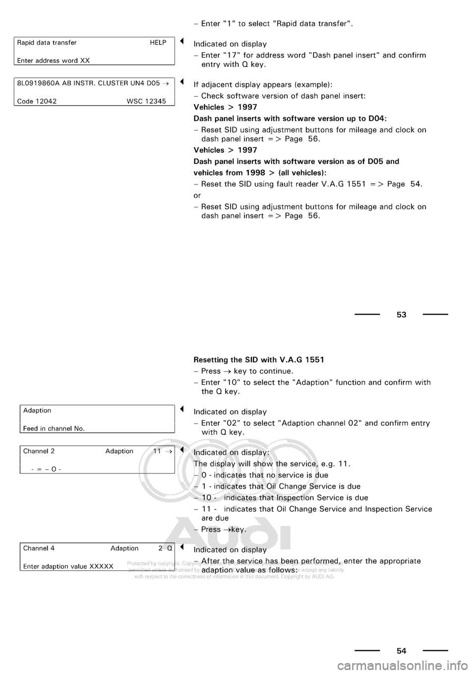 AUDI A3 2001 8L / 1.G Maintenance Workshop Manual 