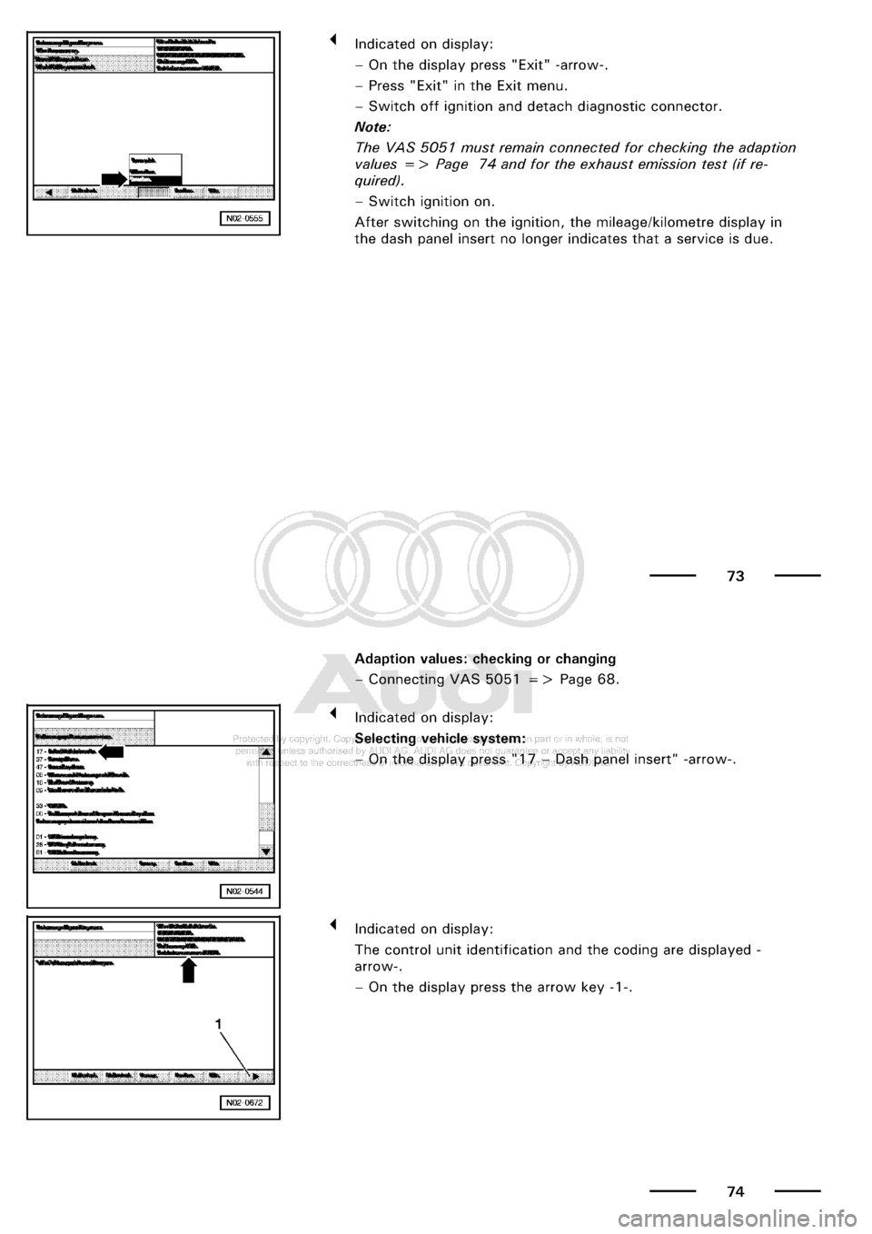 AUDI A3 2001 8L / 1.G Maintenance Workshop Manual 