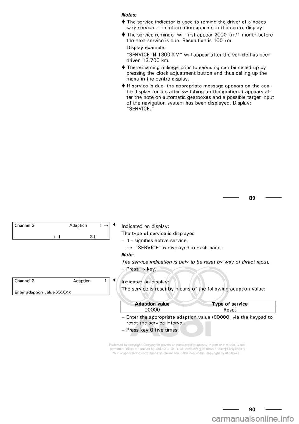 AUDI A3 2001 8L / 1.G Maintenance Workshop Manual 
