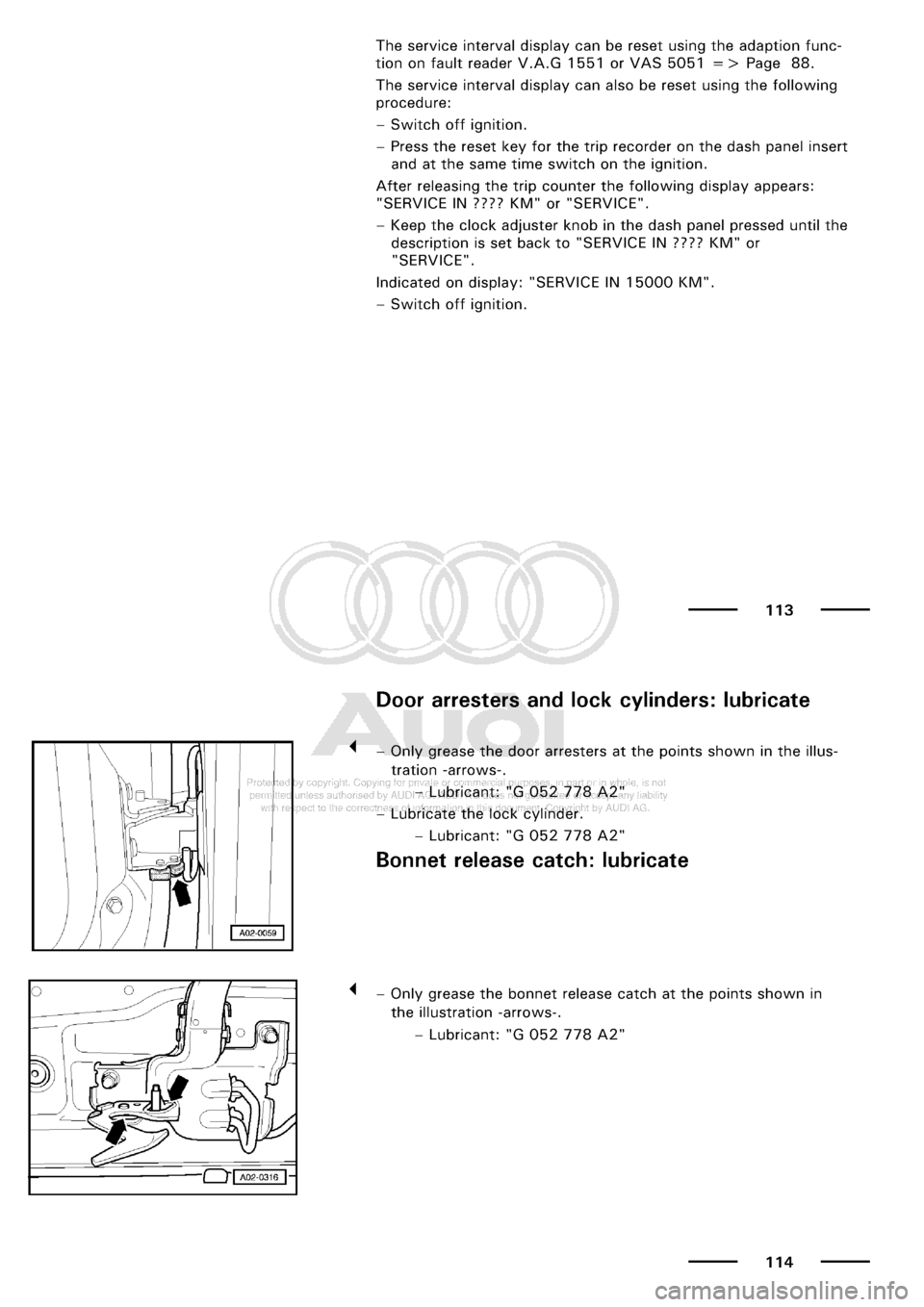 AUDI A3 2001 8L / 1.G Maintenance Workshop Manual 