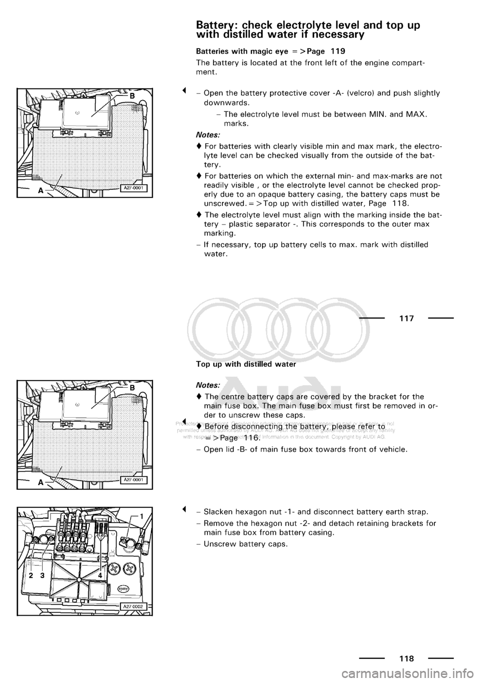 AUDI A3 2001 8L / 1.G Maintenance Workshop Manual 