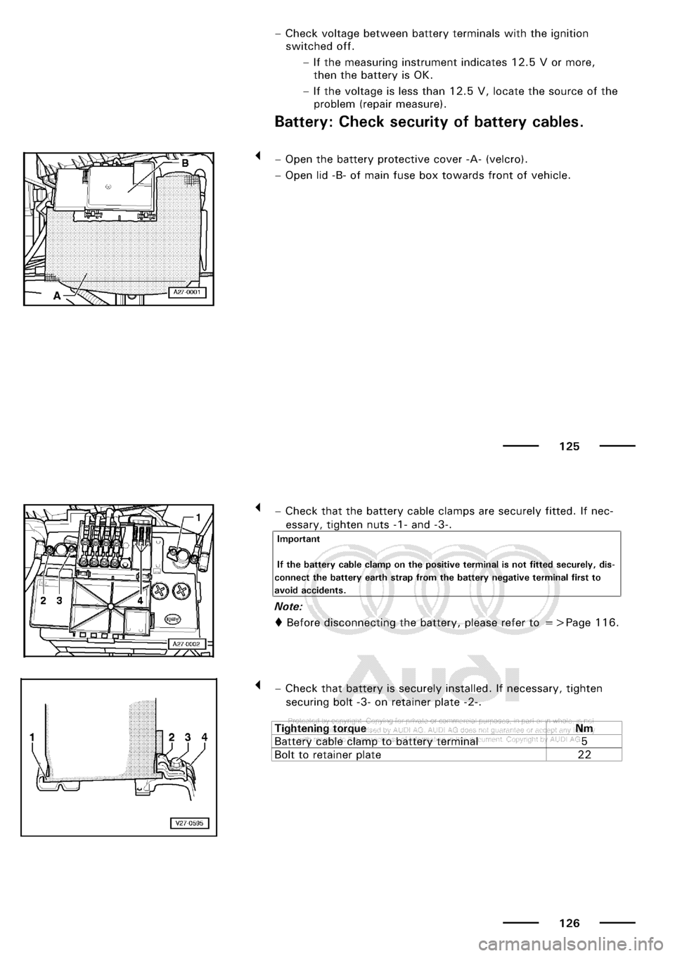 AUDI A3 2001 8L / 1.G Maintenance Workshop Manual 