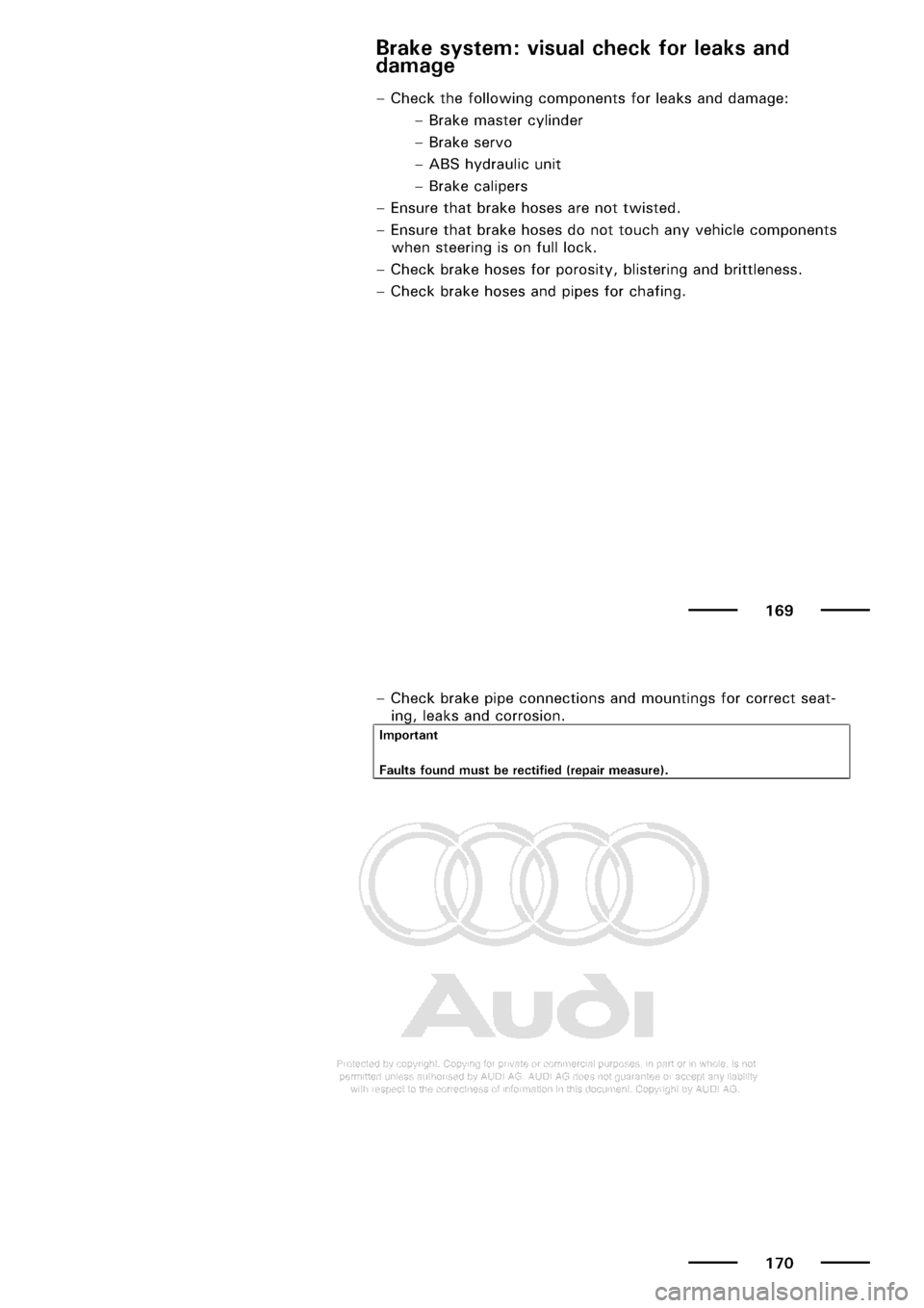 AUDI A3 2001 8L / 1.G Maintenance Workshop Manual 