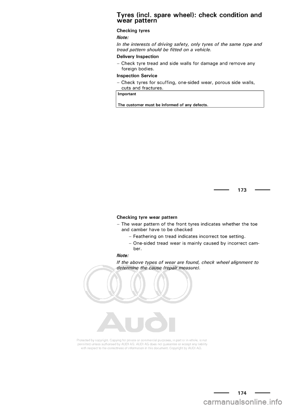 AUDI A3 2001 8L / 1.G Maintenance Workshop Manual 