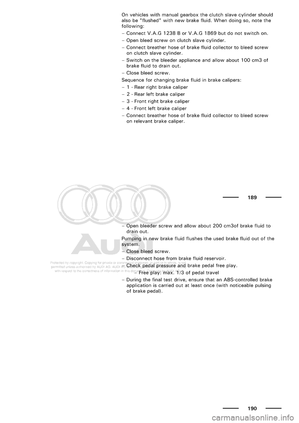 AUDI A3 2001 8L / 1.G Maintenance Workshop Manual 