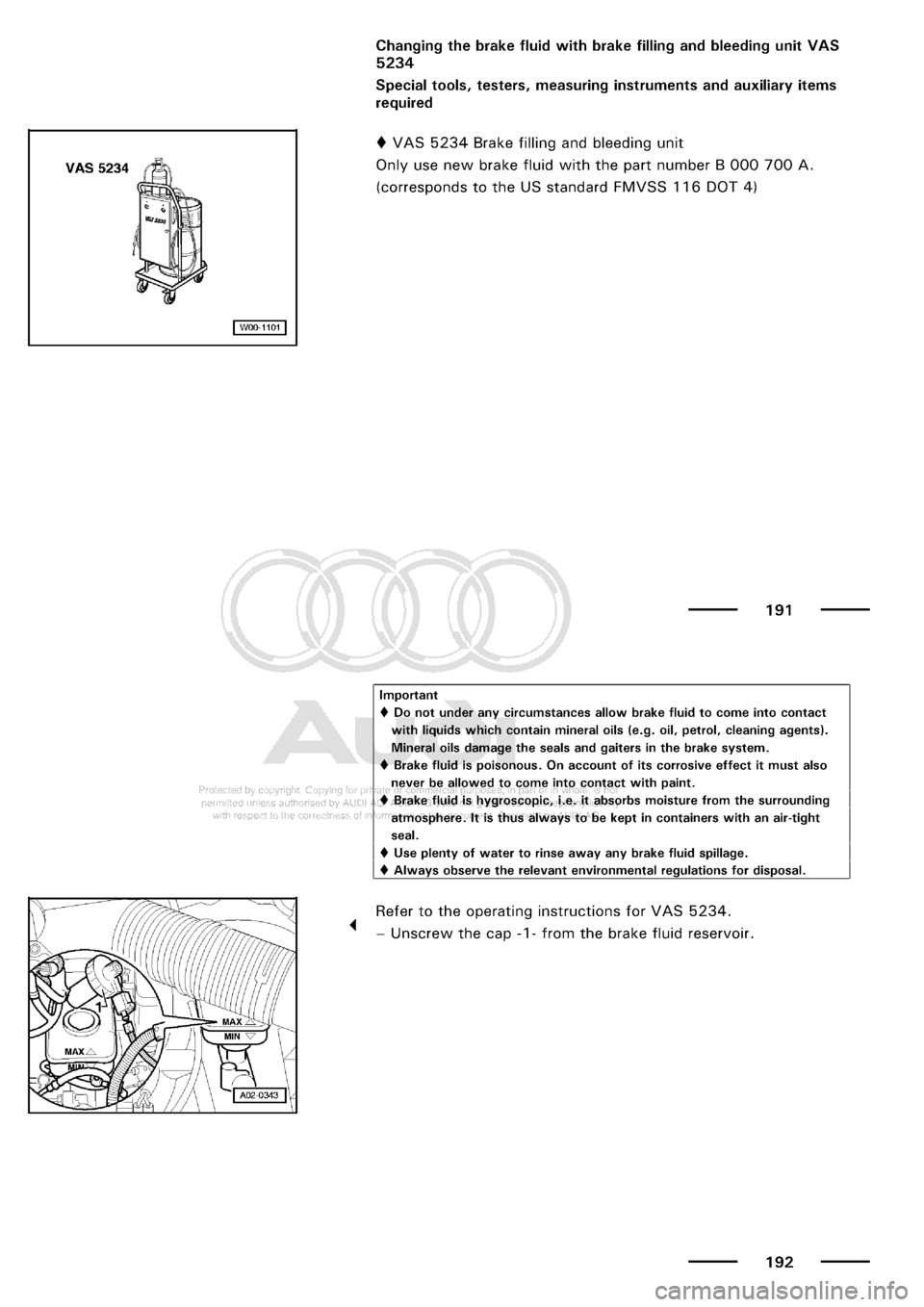 AUDI A3 2001 8L / 1.G Maintenance Workshop Manual 