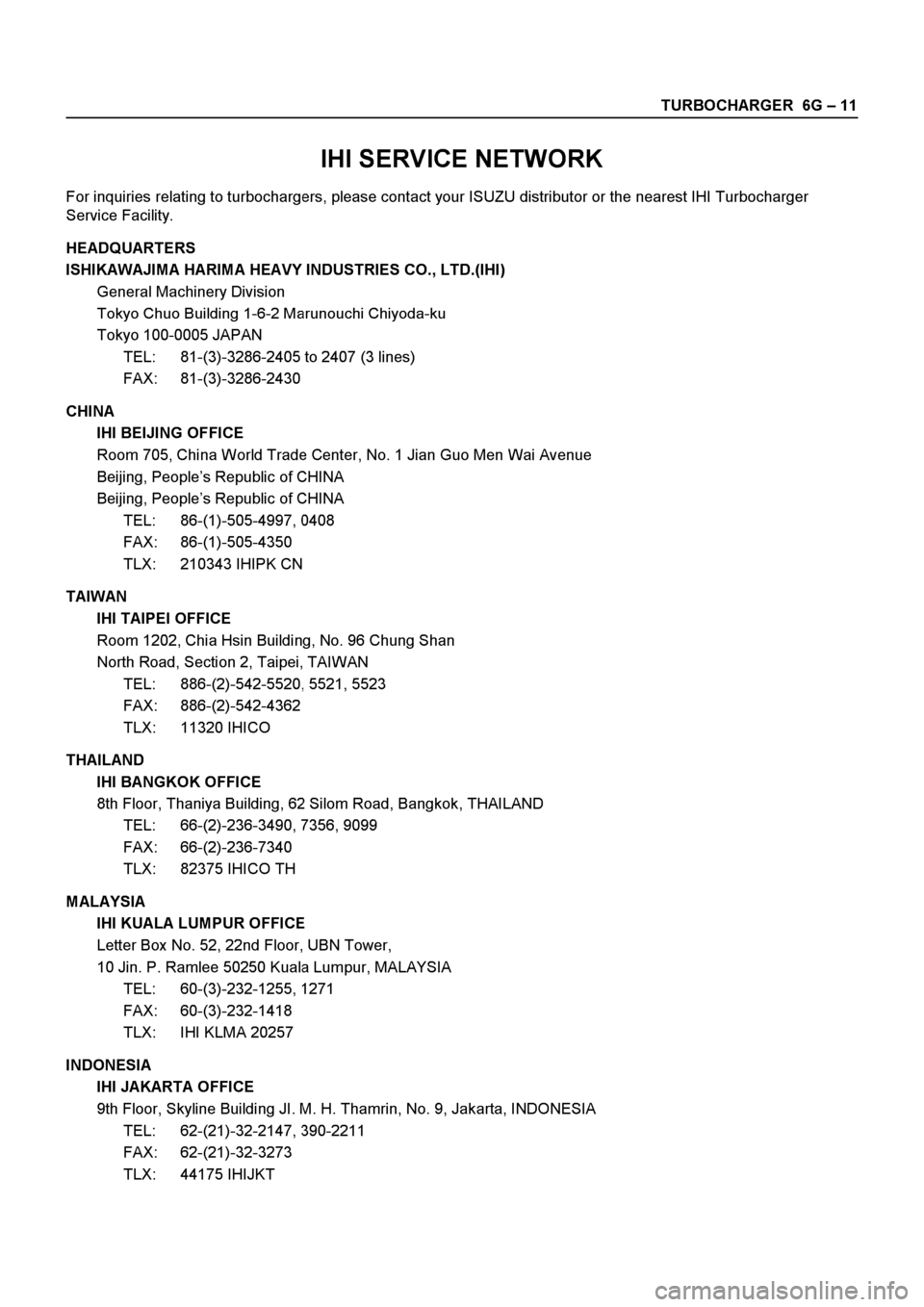 ISUZU ELF 1999  Workshop Manual 