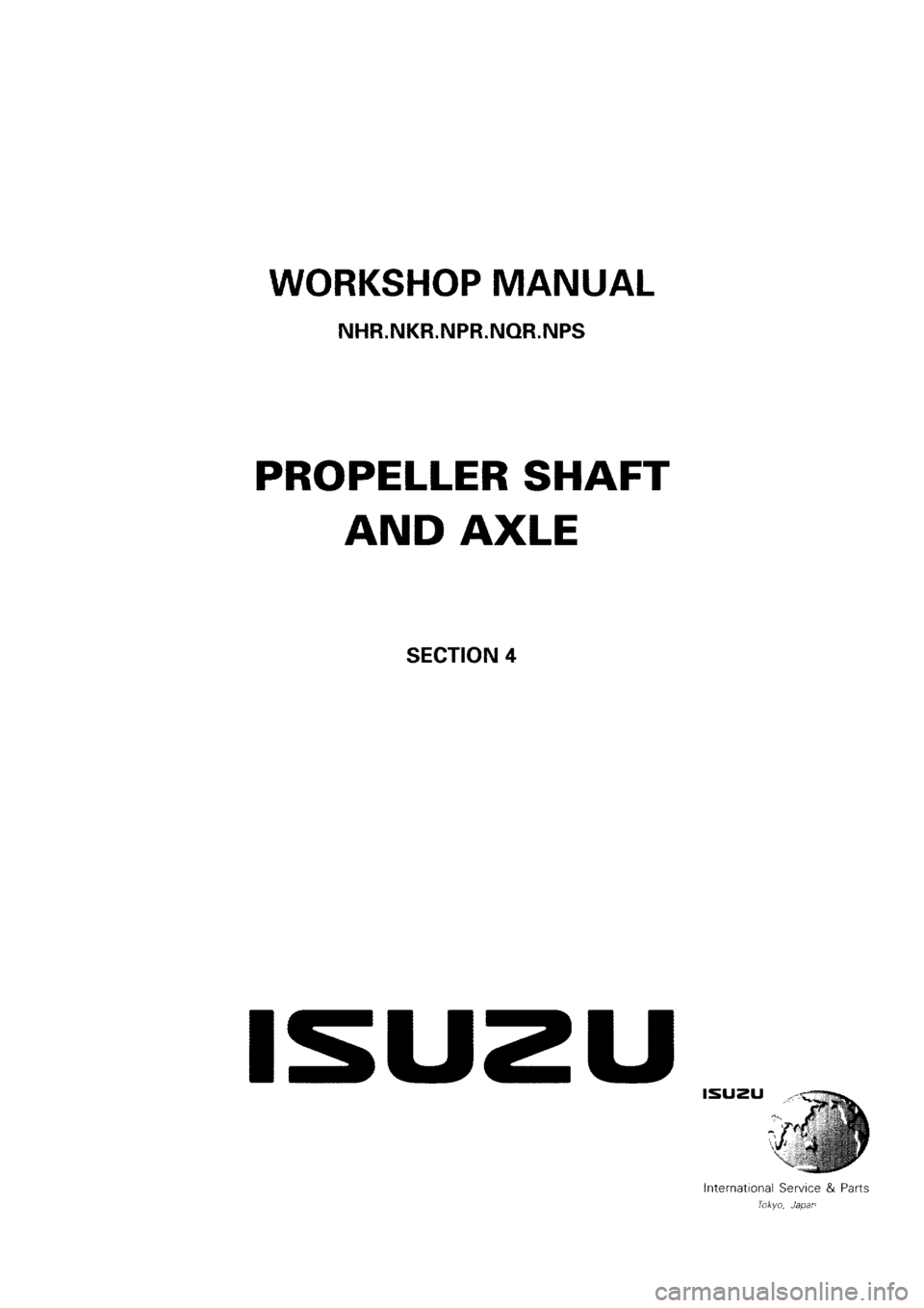 ISUZU ELF 1999  Workshop Manual 