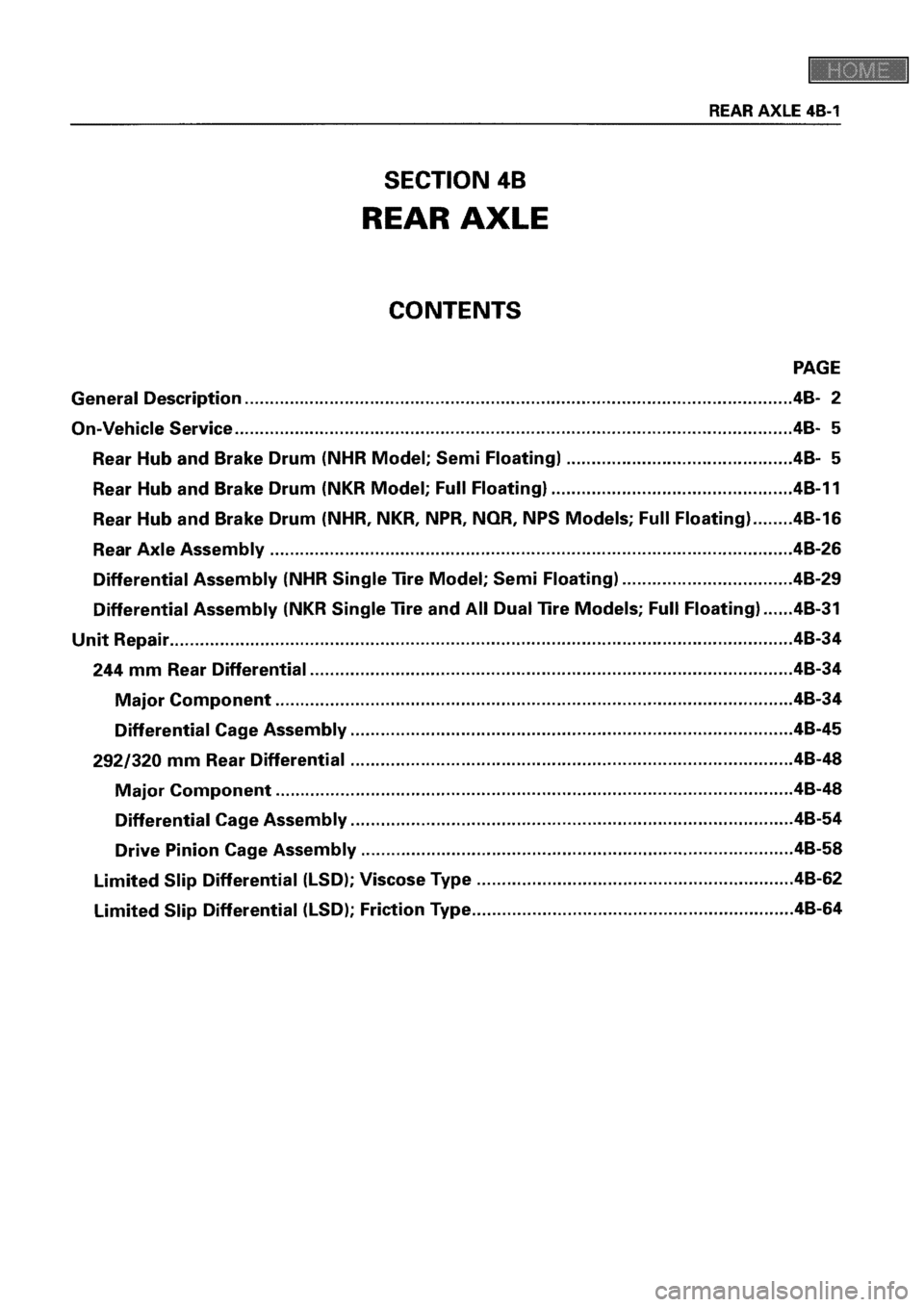 ISUZU ELF 1999  Workshop Manual 