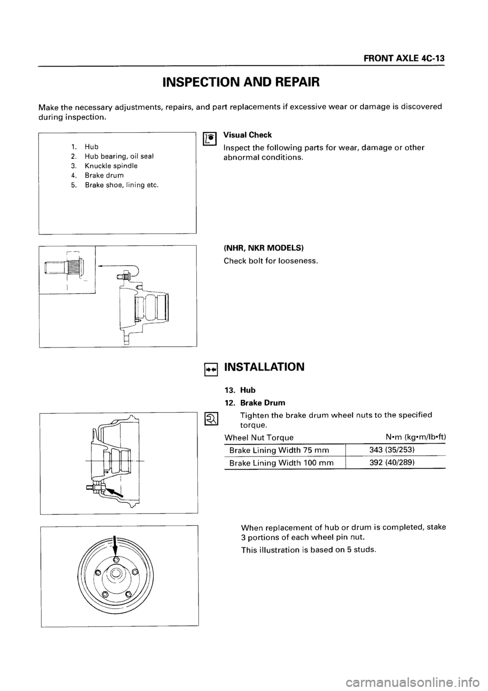 ISUZU ELF 1999  Workshop Manual 