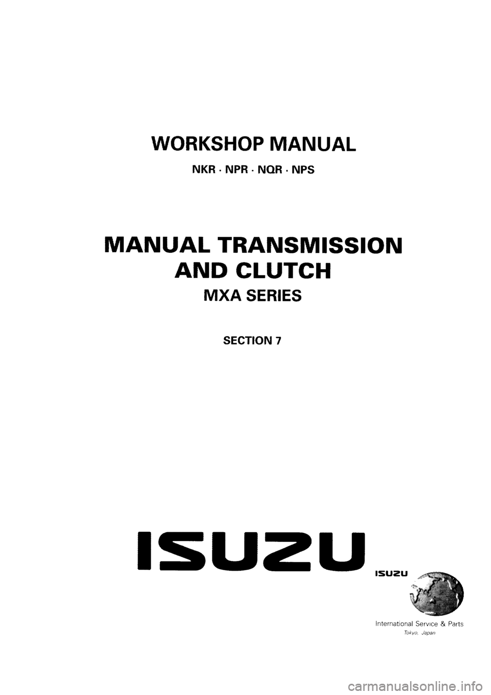 ISUZU ELF 1999  Workshop Manual 
