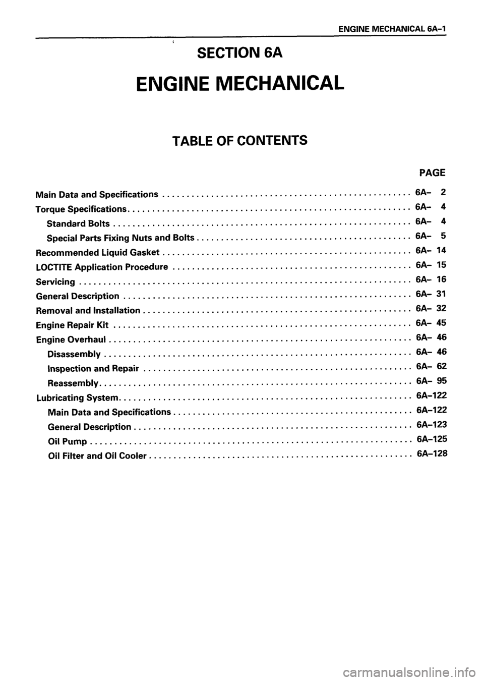 ISUZU DB SERIES 1993  Workshop Manual 