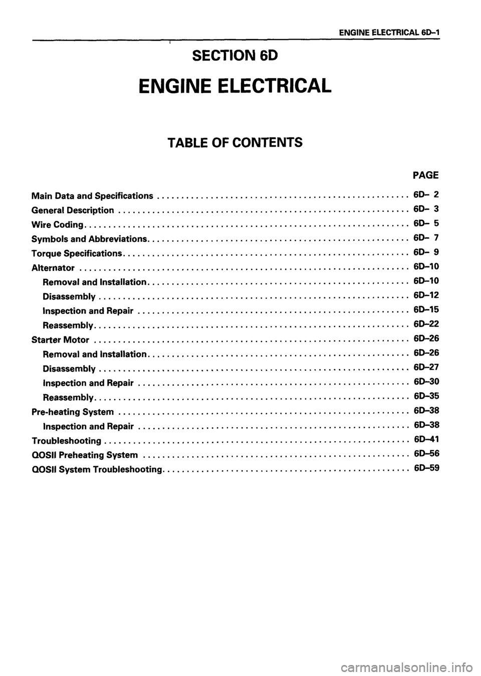 ISUZU DB SERIES 1993  Workshop Manual 