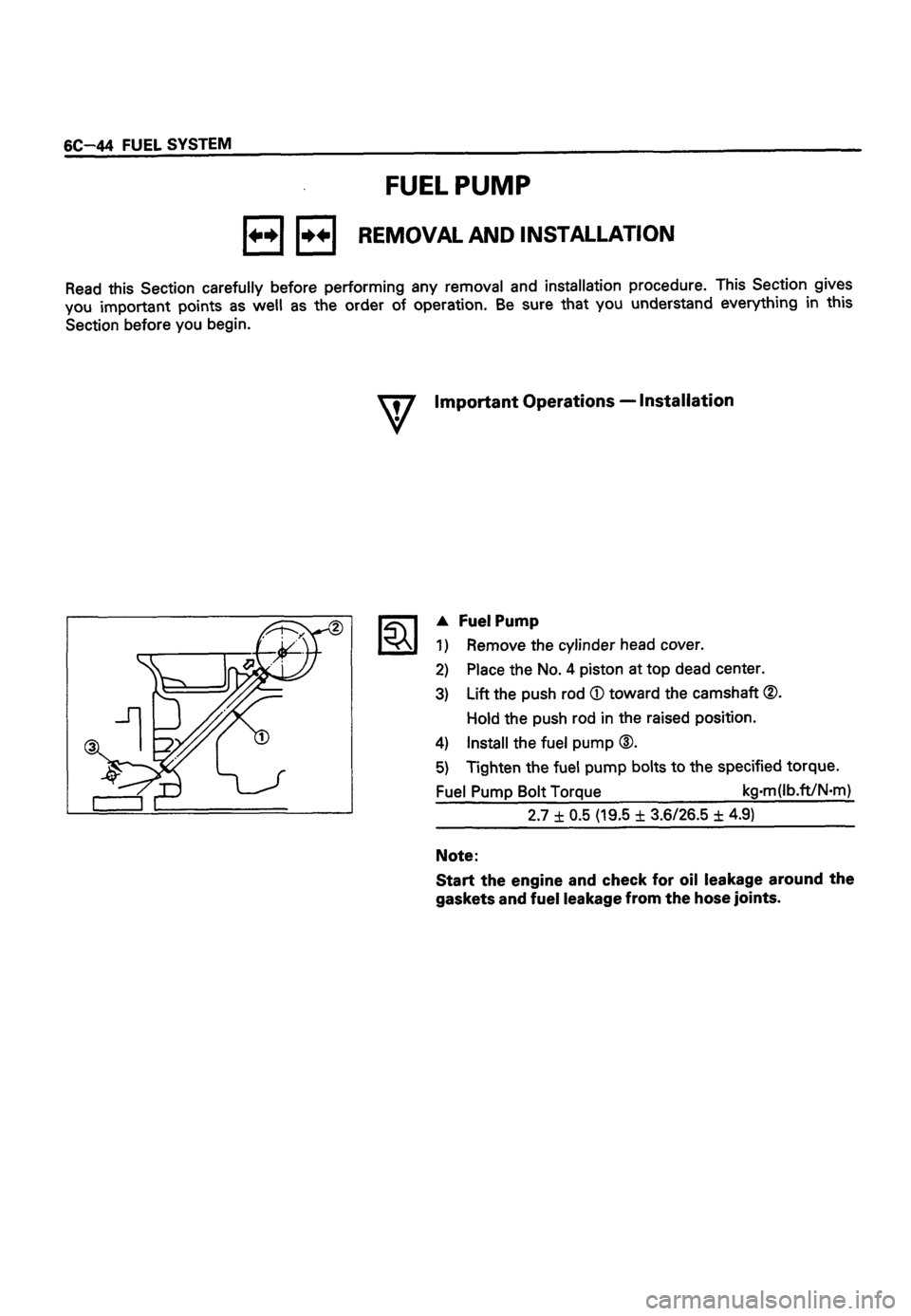 ISUZU TF SERIES 1993  Workshop Manual 